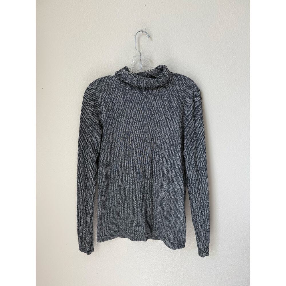 Athleta Flurry Peak Turtleneck Base Layer Gray Flecked Long Sleeve Top Medium - Picture 3 of 5